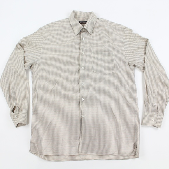 Vintage Canali White Gray Geometric Button Shirt - Picture 1 of 5